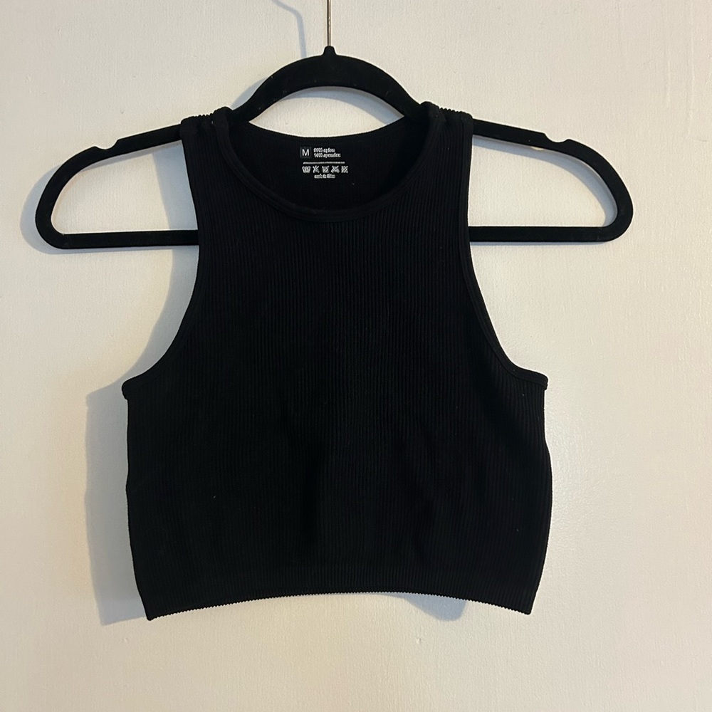 SHEIN Black Ribbed Tank Top